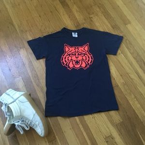 U of A Wilbur Wildcat T Shirt, Sz S, Bear Down!